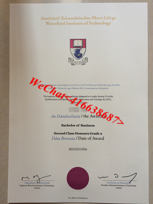 爱尔兰沃特福德理工大学毕业证 waterford institute of technology Degree