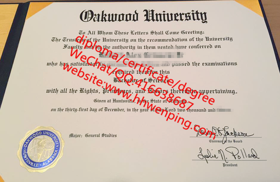 美国欧克伍德大学毕业証Oakwood University Degree