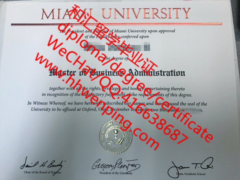 美国迈阿密大学毕业证University of Miami diploma