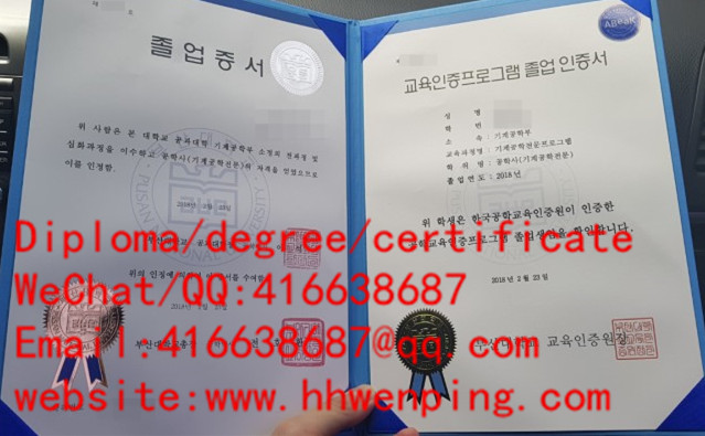 韩国釜山大学毕业证Pusan National University diploma 부산 대학교