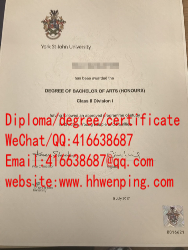 york st john university diploma英国约克圣约翰大学毕业证
