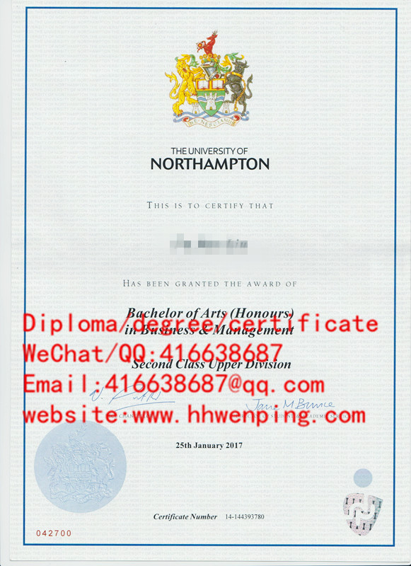 University of Northampton diploma英国北安普顿大学毕业证