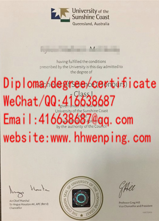 澳大利亚阳光海岸大学文凭University of The Sunshine Coast degree certificate