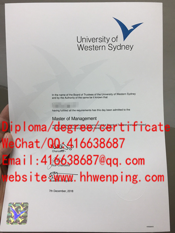 澳大利亚西悉尼大学毕业证2018university of western sydney(WSU​) master's degree