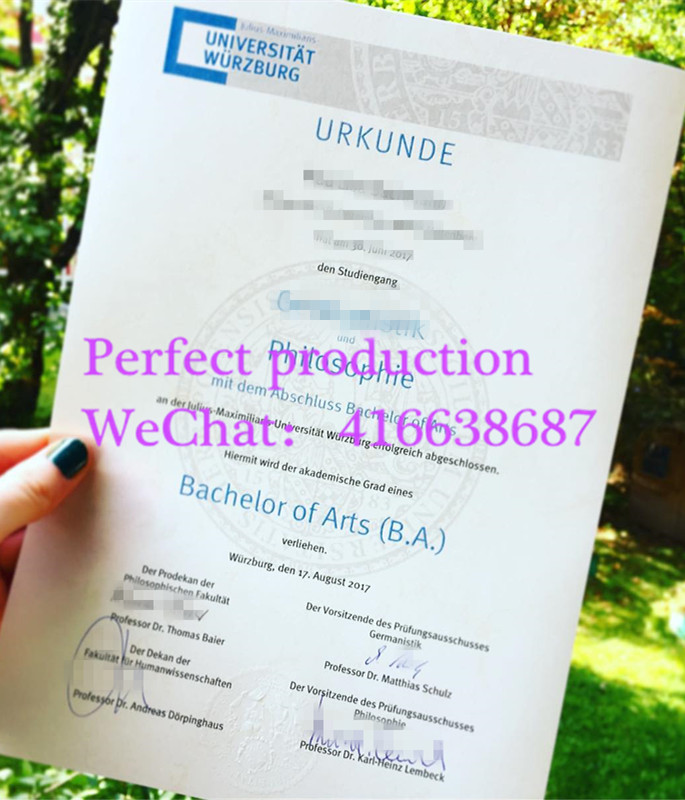 德国维尔茨堡大学本科毕业证Universität Würzburg bachelorurkunde