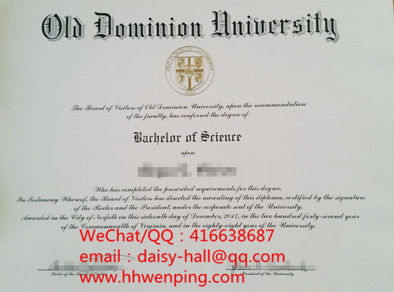 old dominion university diploma美国欧道明大学毕业证