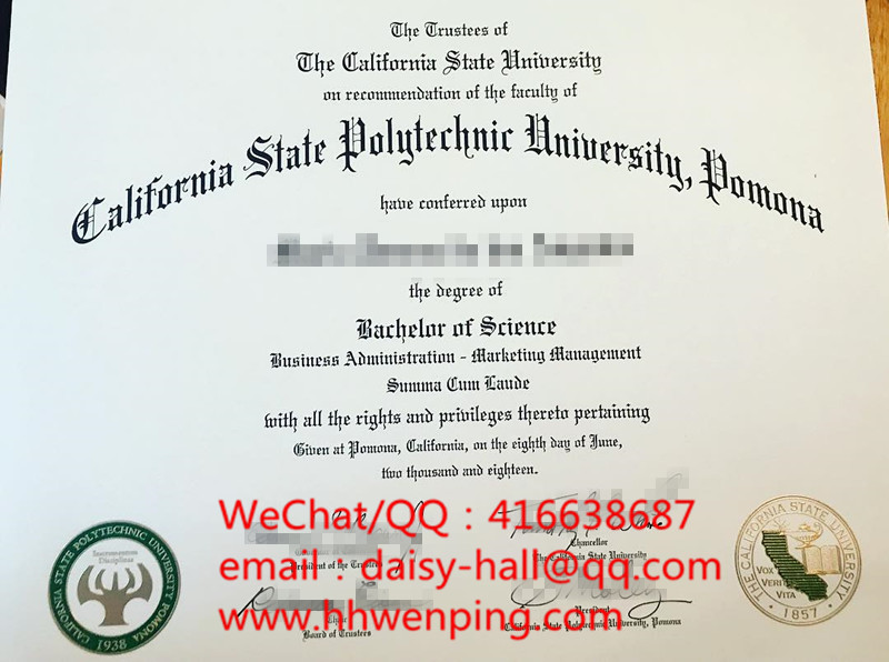 california state polytechnic university degree certificate加州州立理工大学波莫纳分校毕业证