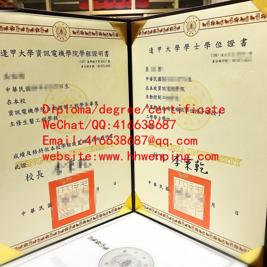 臺灣逢甲大學學士畢業證書